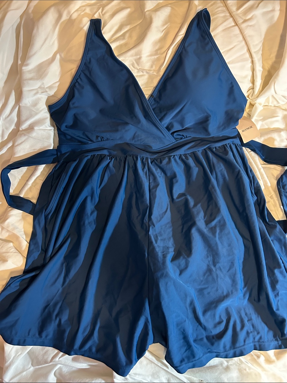 BloomChic NWT Halter Look Swim Short One Piece W/Built In Body W/ Bottoms, 18-20 - Picture 5 of 10